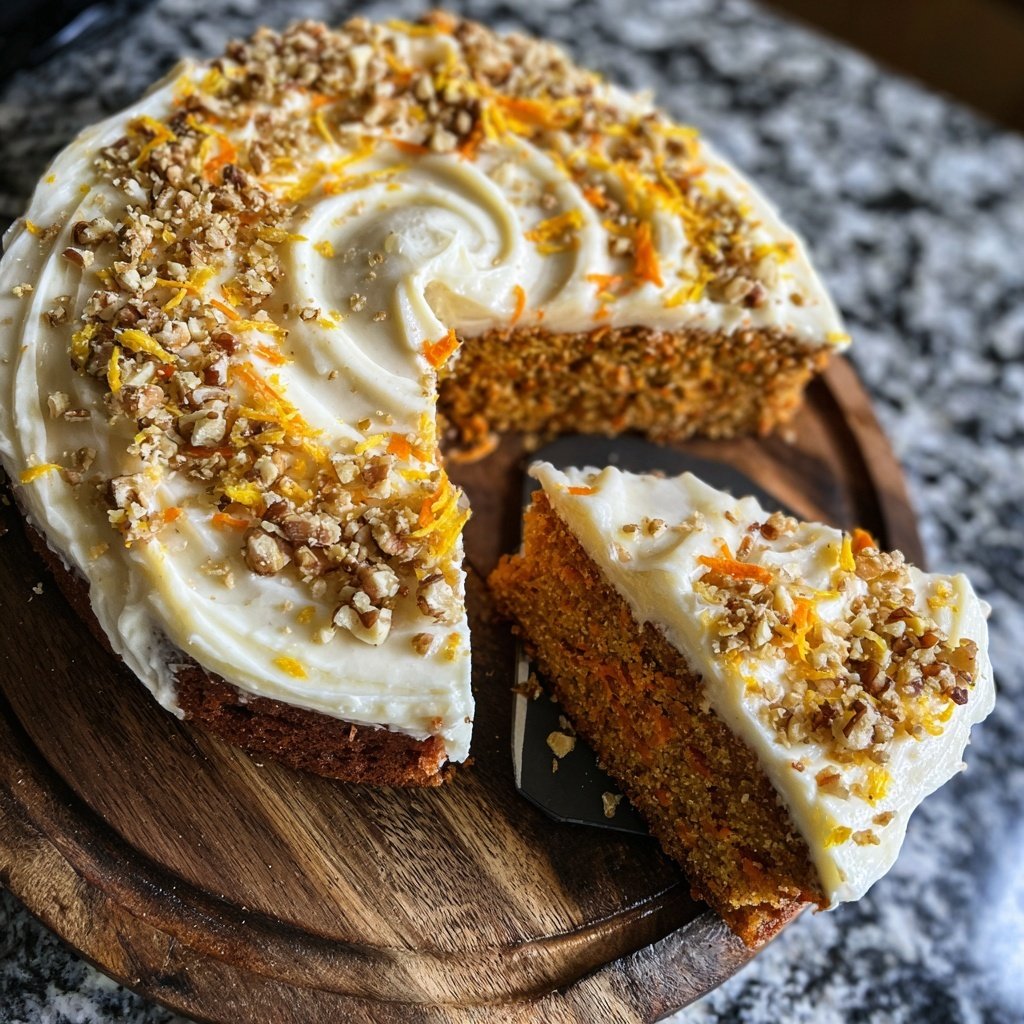 Karottenkuchen Mit Frischkäse Wirbel
