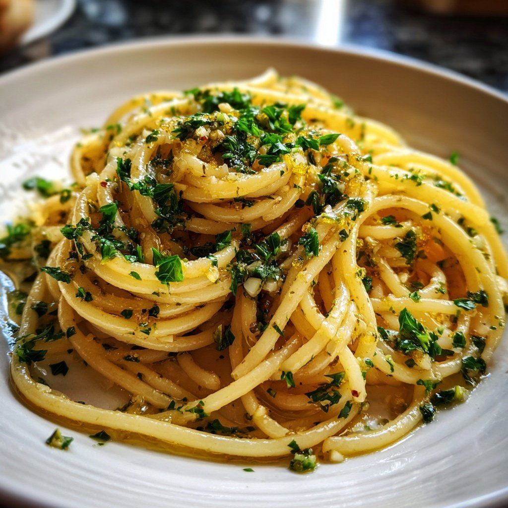 Spaghetti mit Knoblauch und Olivenöl