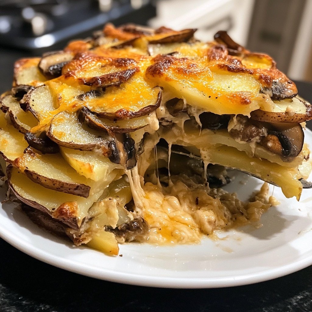 Kartoffelauflauf mit Pilzen