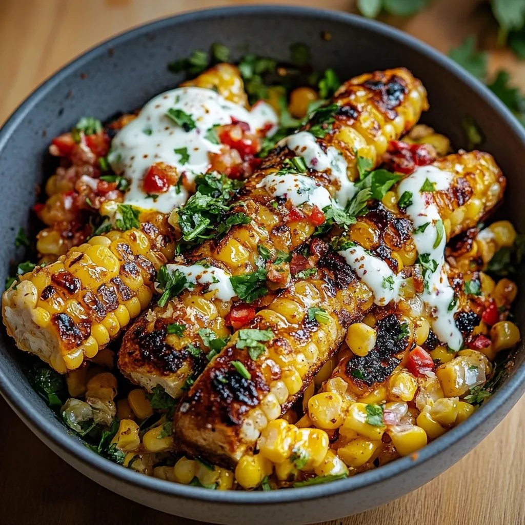 Street Corn Hähnchen Reis Bowl
