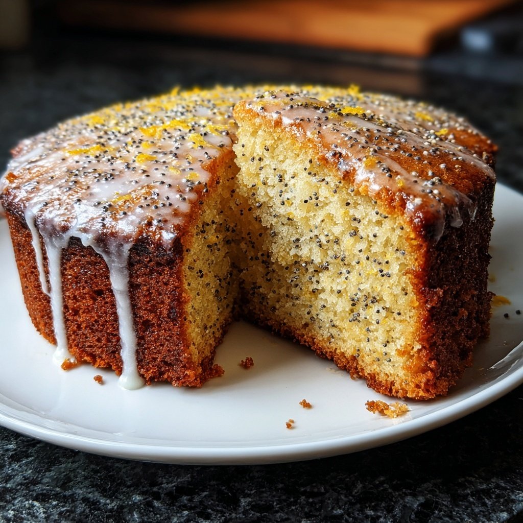 Zitronenkuchen mit Mohn