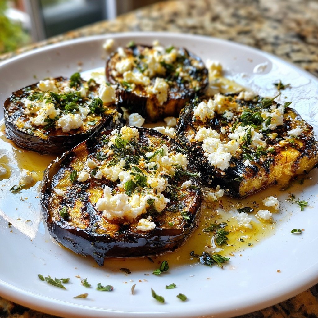 Gegrillte Auberginen Mit Feta