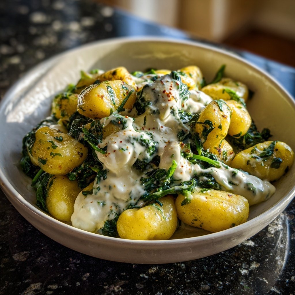 Gnocchi mit Spinat und Zitronensahne