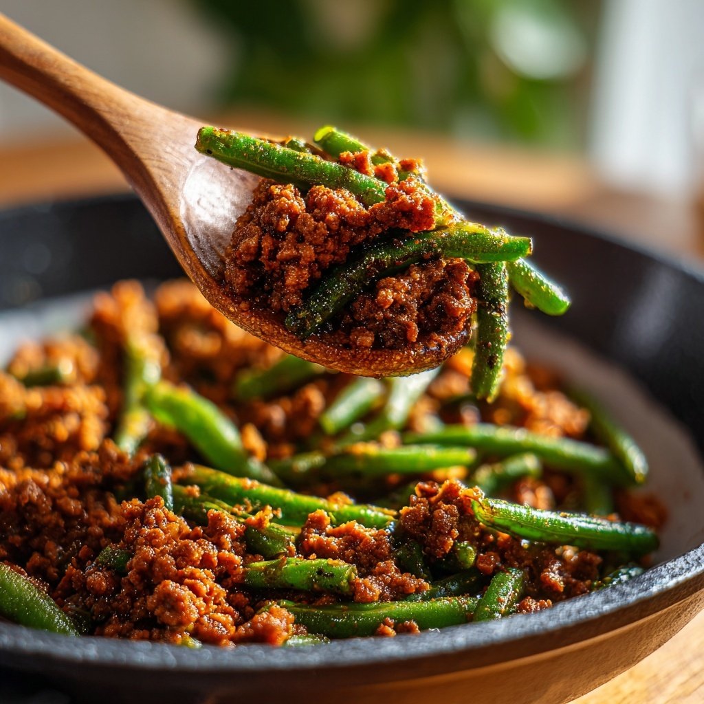 Hackfleisch Pfanne mit Bohnen